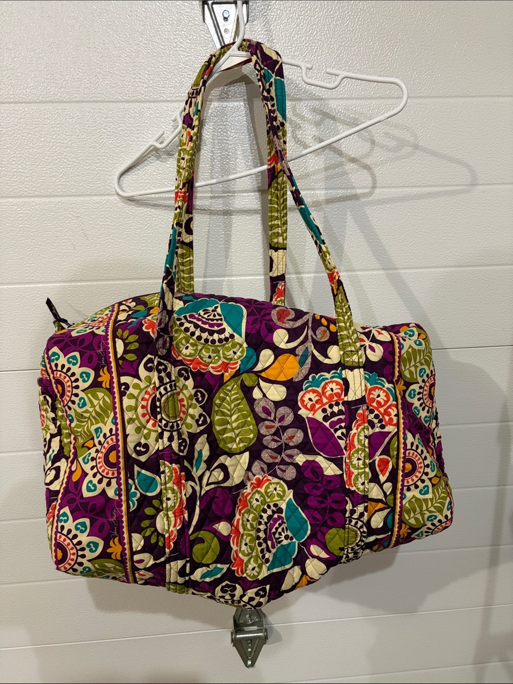 Vera Bradley Quilted Floral Travel Duffle Bag in Purple